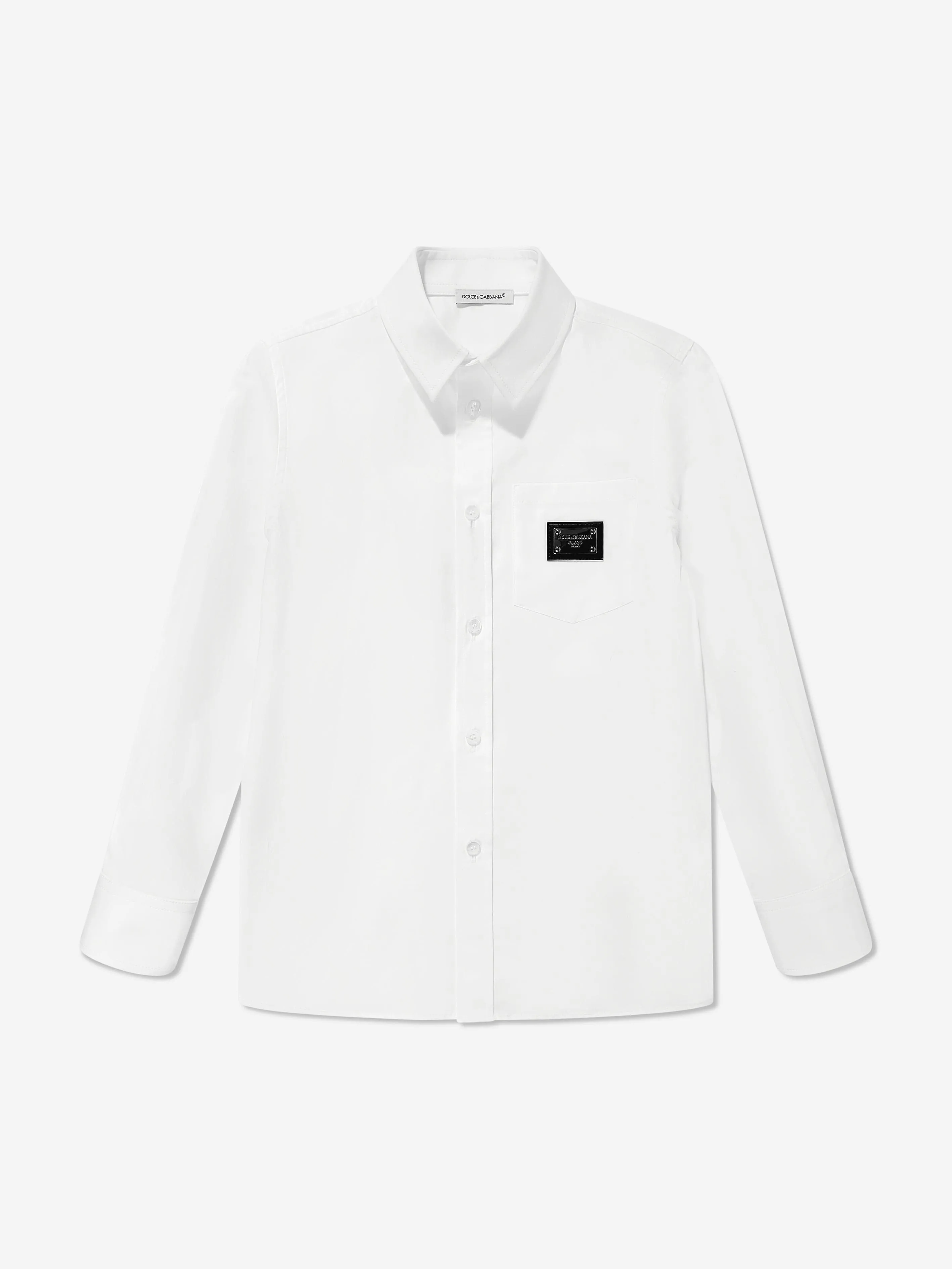 Dolce & Gabbana Jungen Langarm-Logo-Shirt in Weiß