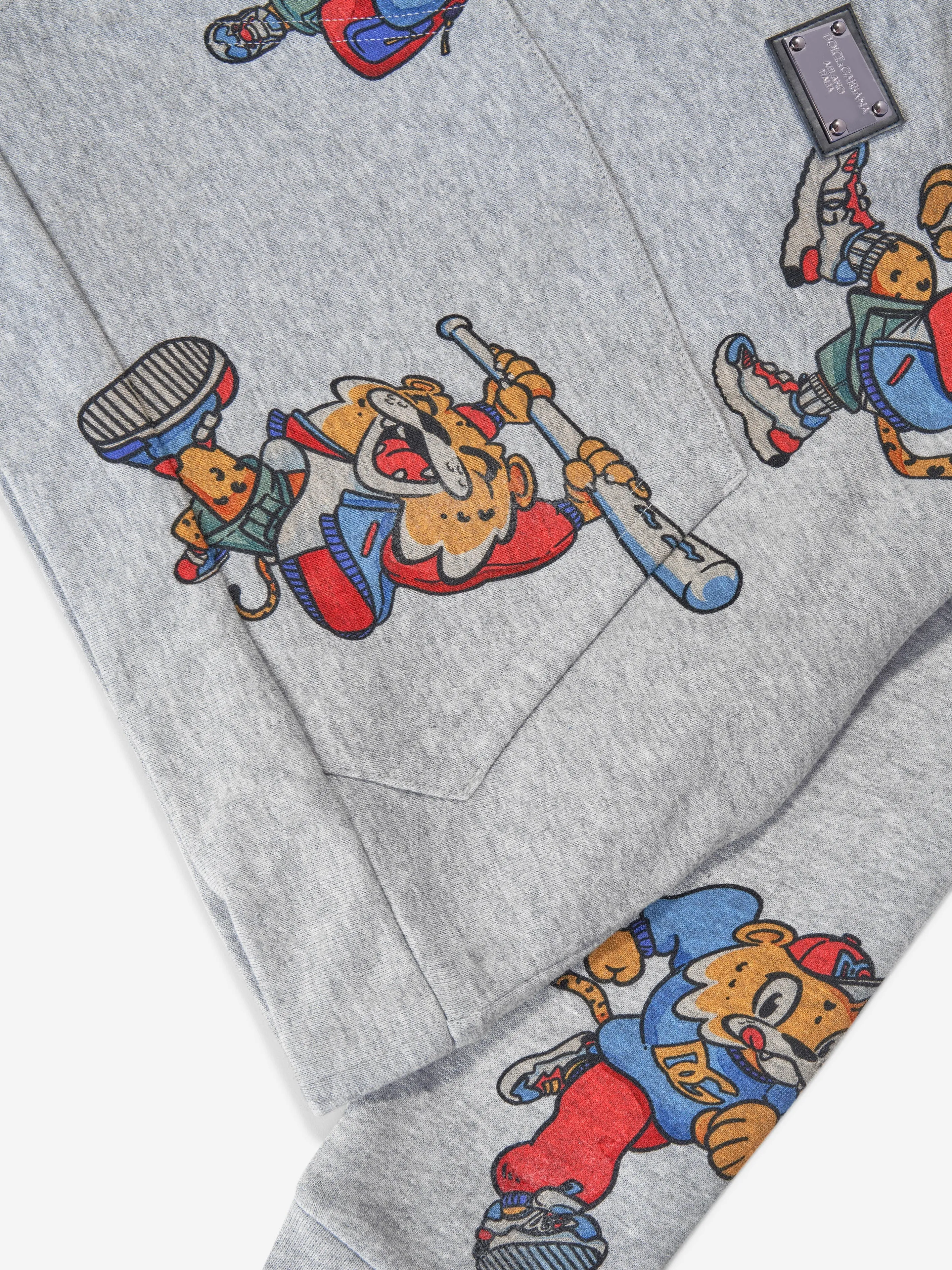 Dolce & Gabbana Jungen Maskottchen Kapuzenpullover in Grau