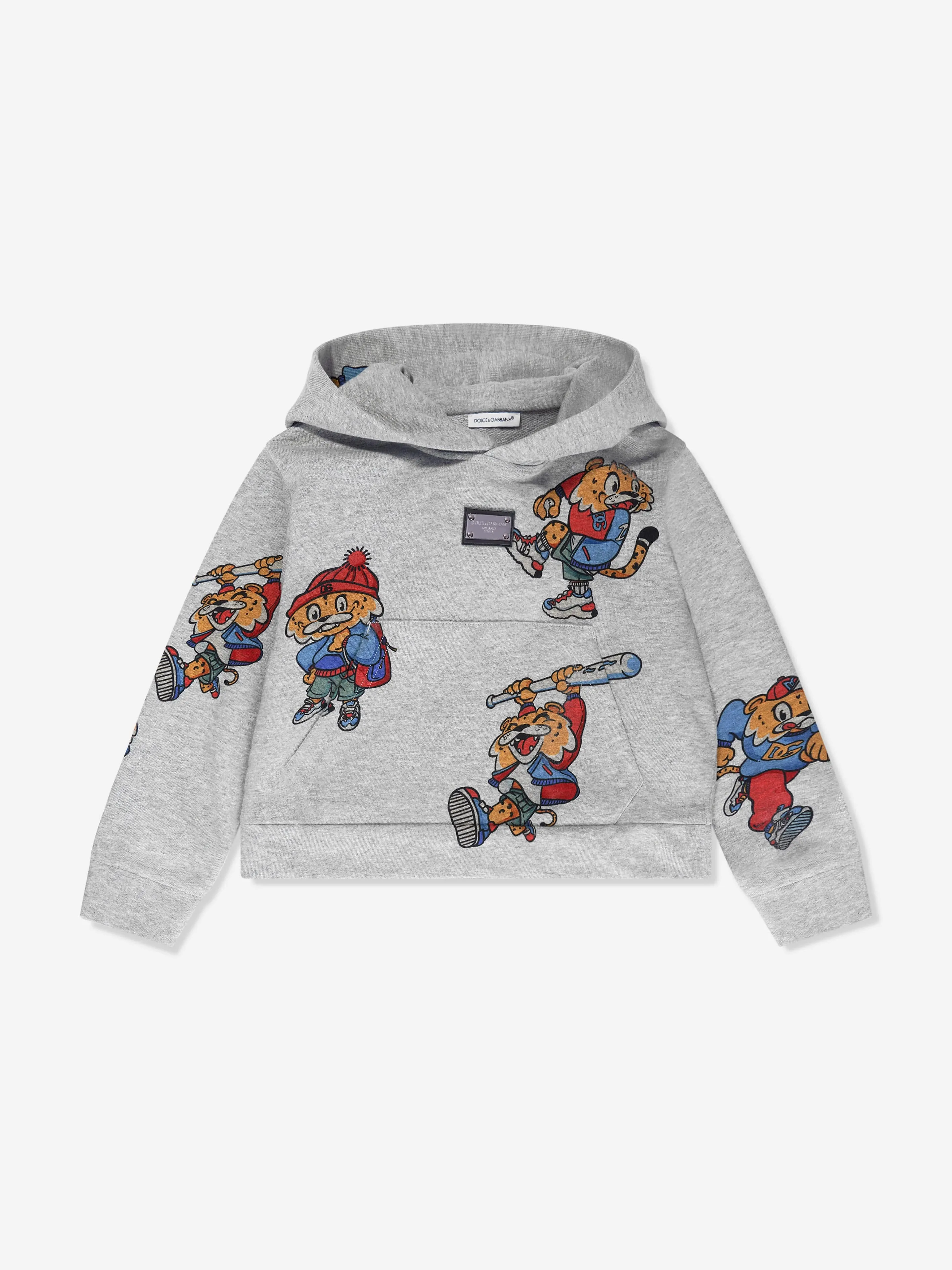 Dolce & Gabbana Jungen Maskottchen Kapuzenpullover in Grau