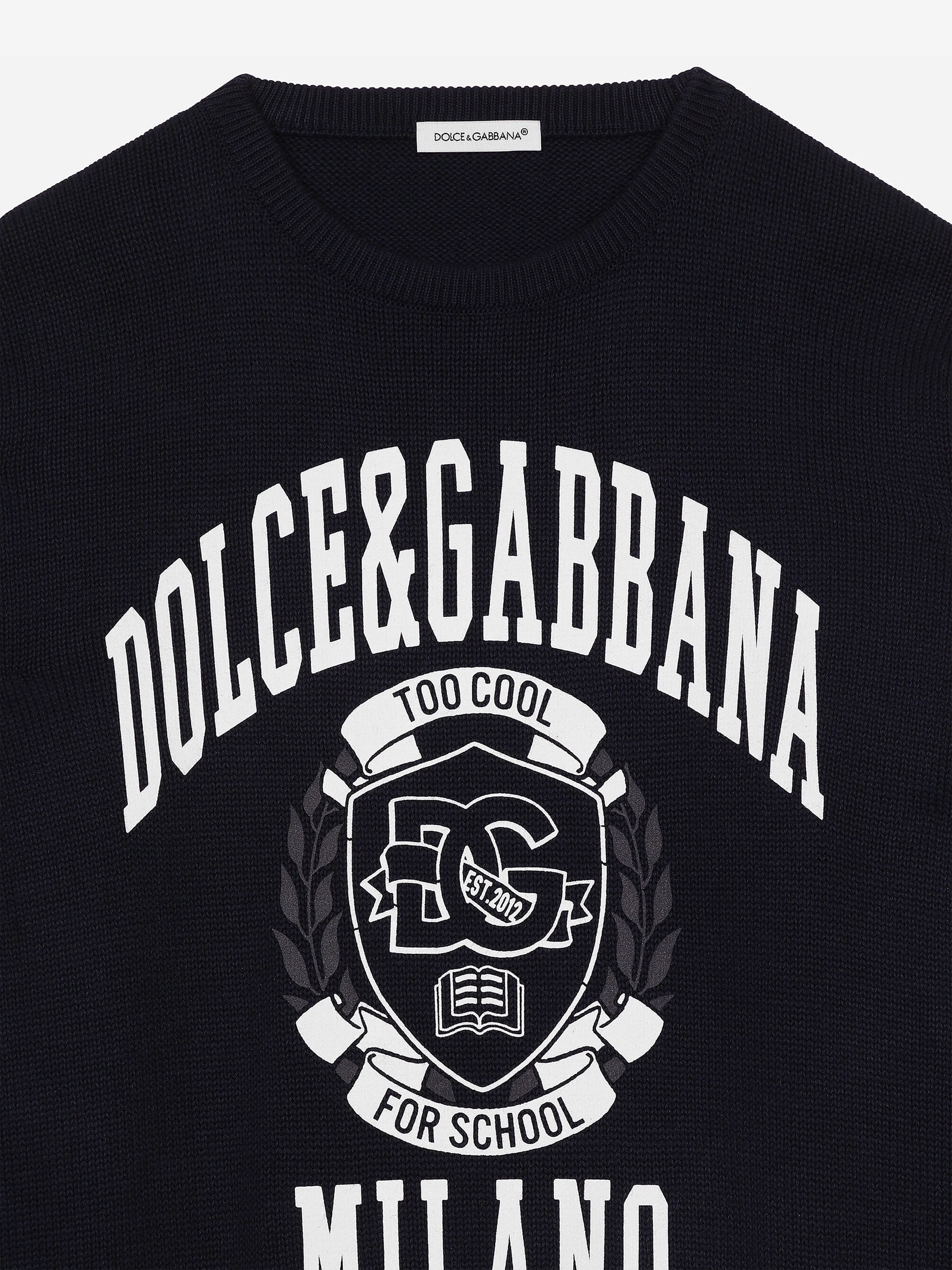 Dolce & Gabbana Boys Milano Logo Sweatshirt in Marineblau