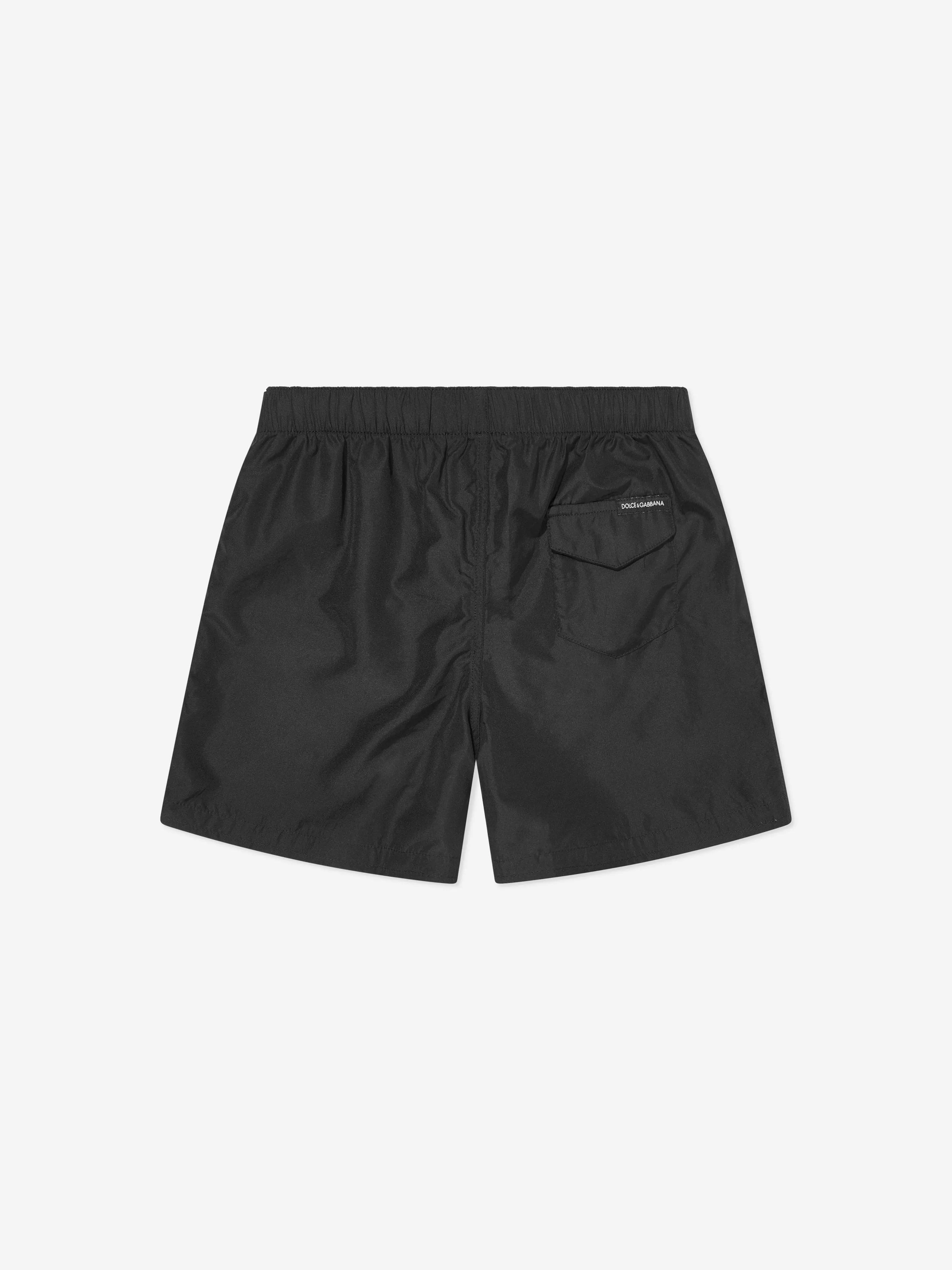 Dolce & Gabbana Boys Milano Logo Badeshorts in Schwarz