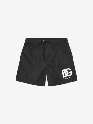 Dolce & Gabbana Boys Milano Logo Badeshorts in Schwarz