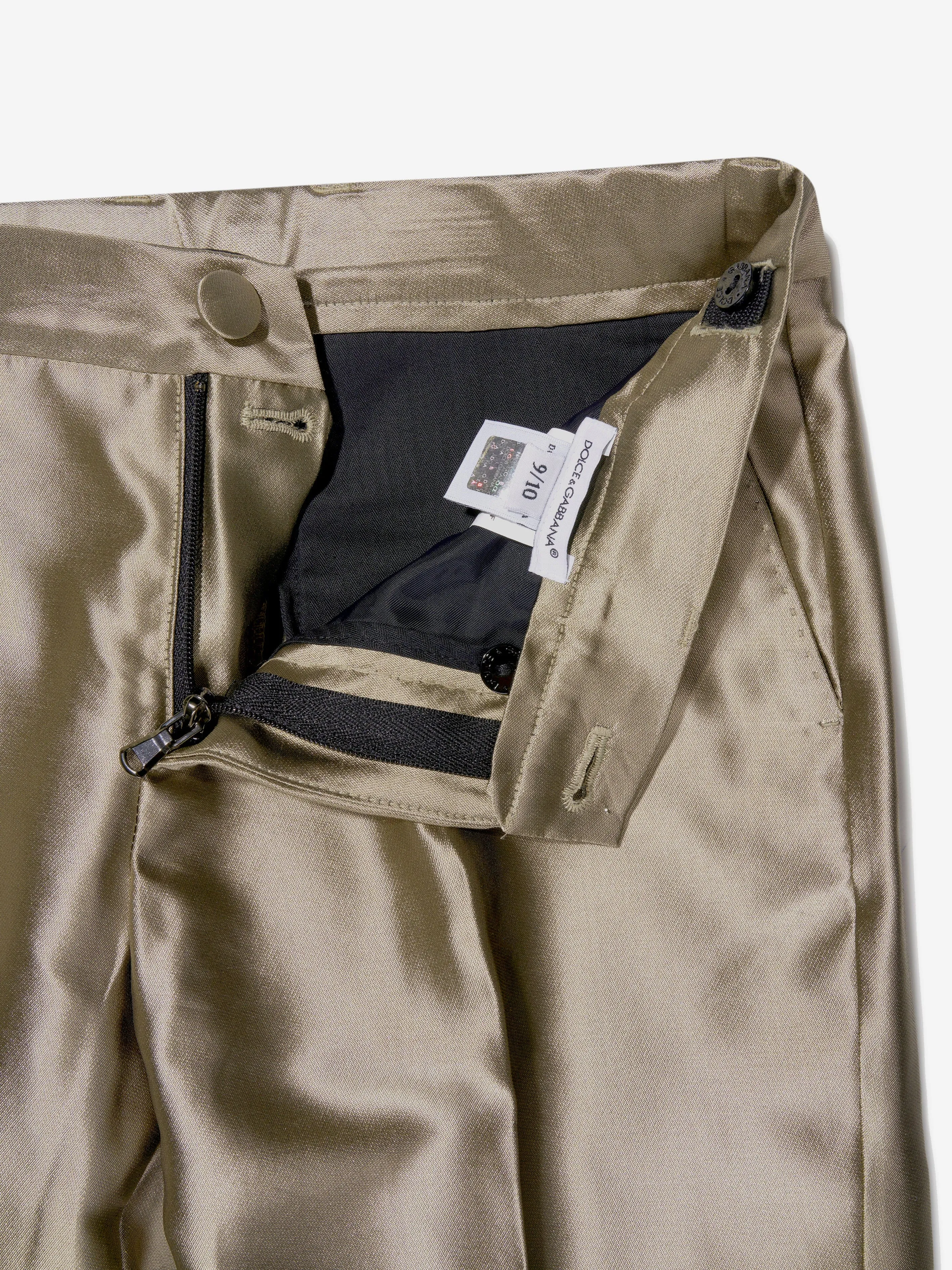 Dolce & Gabbana Jungen Seidenhose in Gold