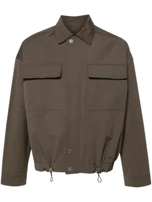 Drawstring Twill Shirt Jacket winter jackets clearance