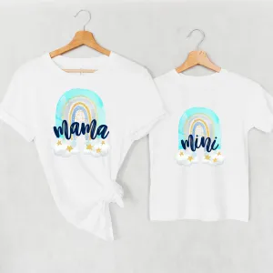Dreamy Rainbow Mama & Mini White T-Shirts baby bump outfits discount