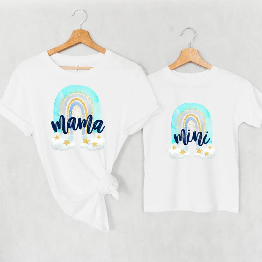 Dreamy Rainbow Mama & Mini White T-Shirts baby bump outfits discount
