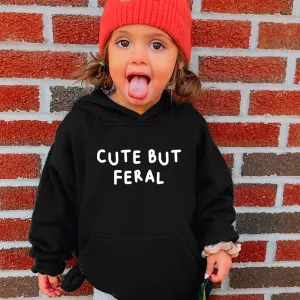 Drive Mum Crazy Cute But Feral Kids Hoodie boys fashion clearance