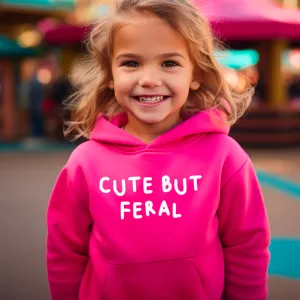 Drive Mum Crazy Cute But Feral Kids Hoodie girls skirts clearance