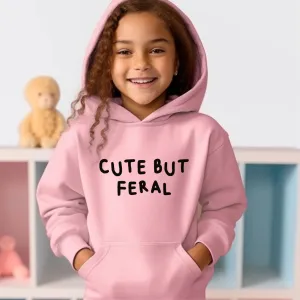 Drive Mum Crazy Cute But Feral Kids Hoodie girls skirts clearance