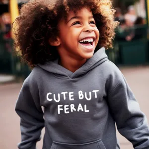 Drive Mum Crazy Cute But Feral Kids Hoodie girls skirts clearance