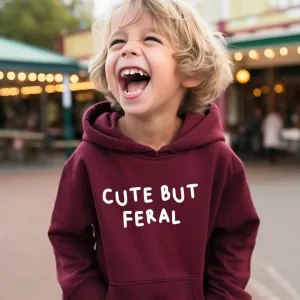 Drive Mum Crazy Cute But Feral Kids Hoodie girls skirts clearance