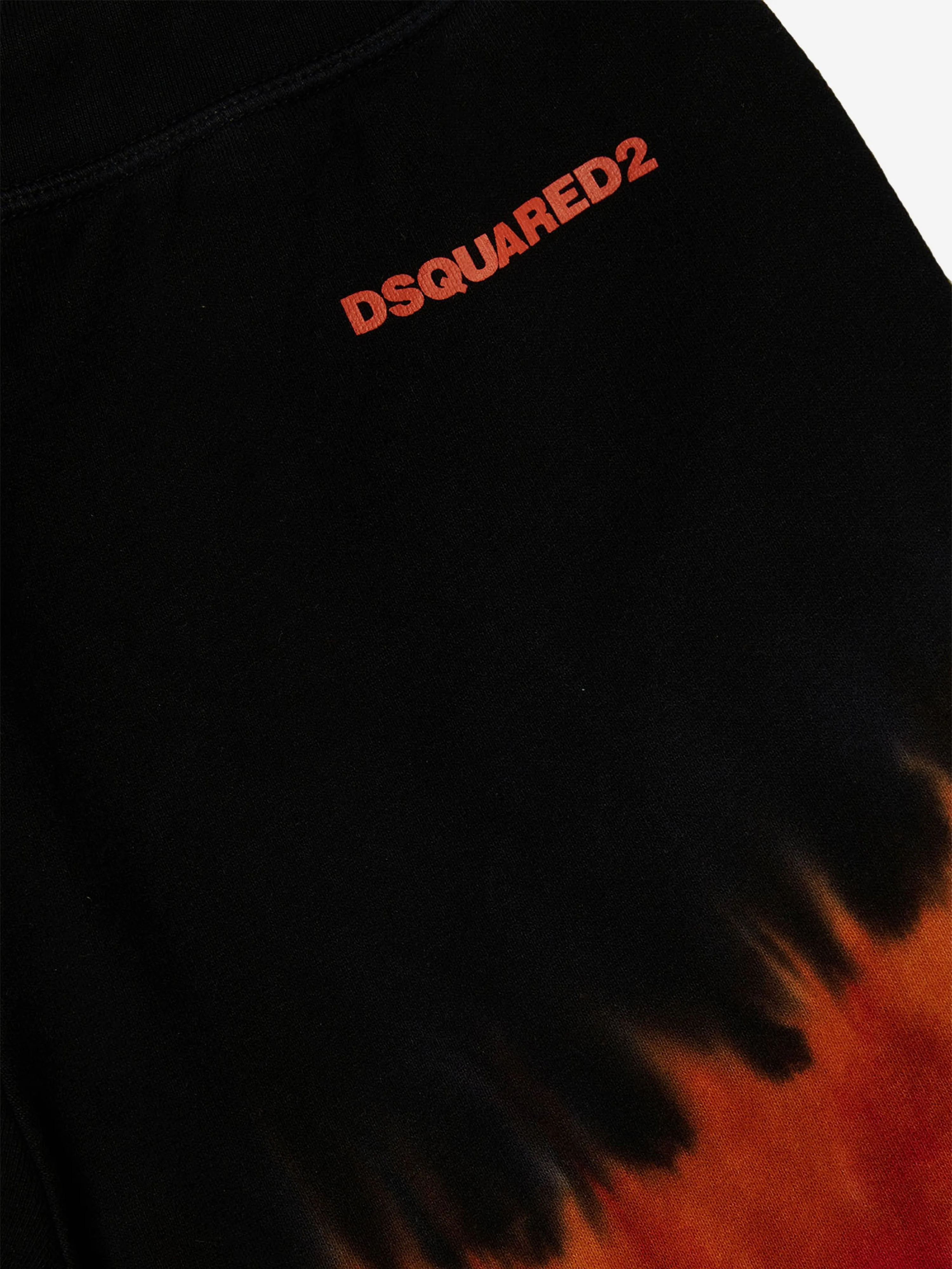 Dsquared2 Boys Tie-Dye Logo Shorts in Schwarz
