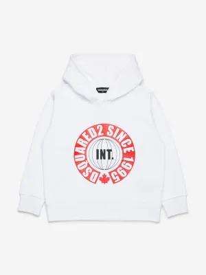Dsquared2 Kids Logo Hoodie in Weiß