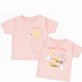 Easter Friends Kids Front & Back T-Shirt girls jeans best deals
