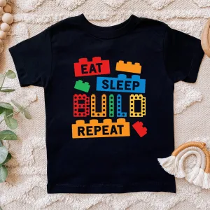 Eat Sleep Build Repeat Lego T-Shirt girls pajamas promo