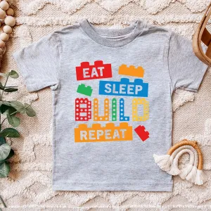 Eat Sleep Build Repeat Lego T-Shirt girls pajamas promo