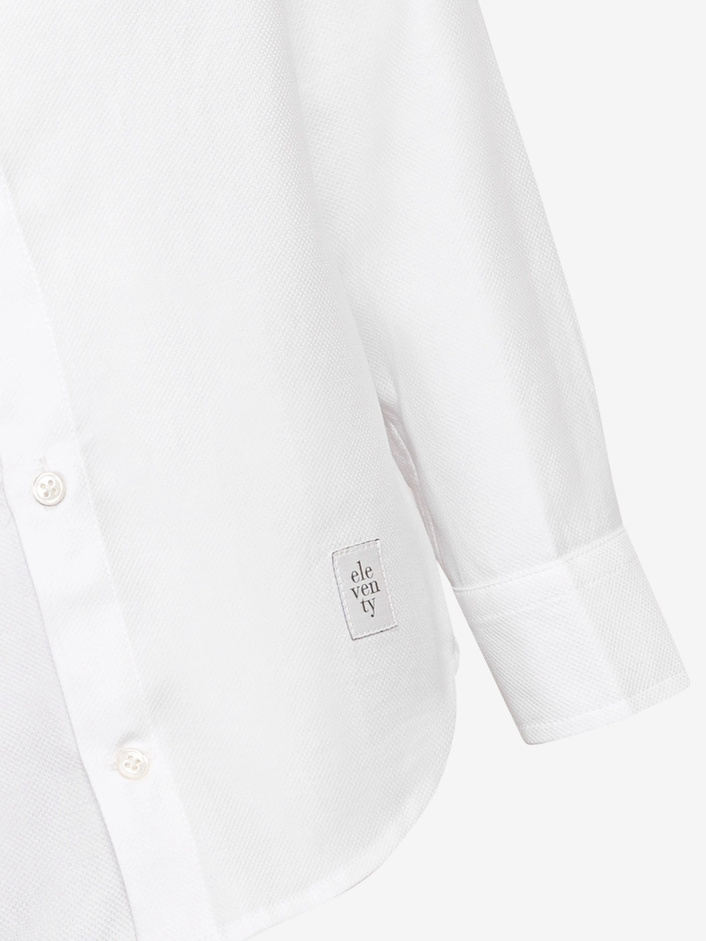 Eleventy Jungen Langarm-Logo-Shirt in Weiß