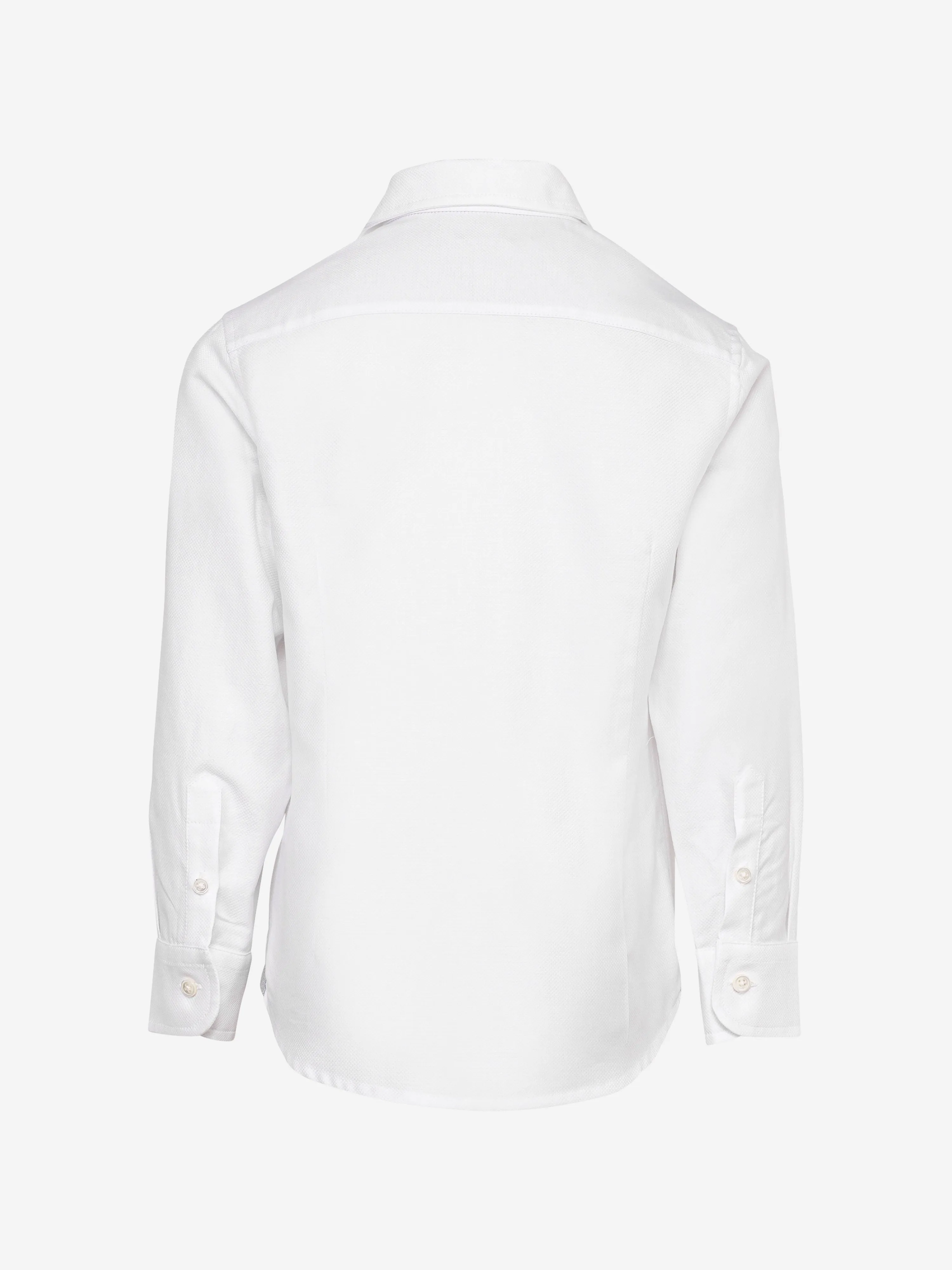 Eleventy Jungen Langarm-Logo-Shirt in Weiß