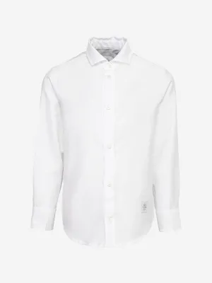 Eleventy Jungen Langarm-Logo-Shirt in Weiß