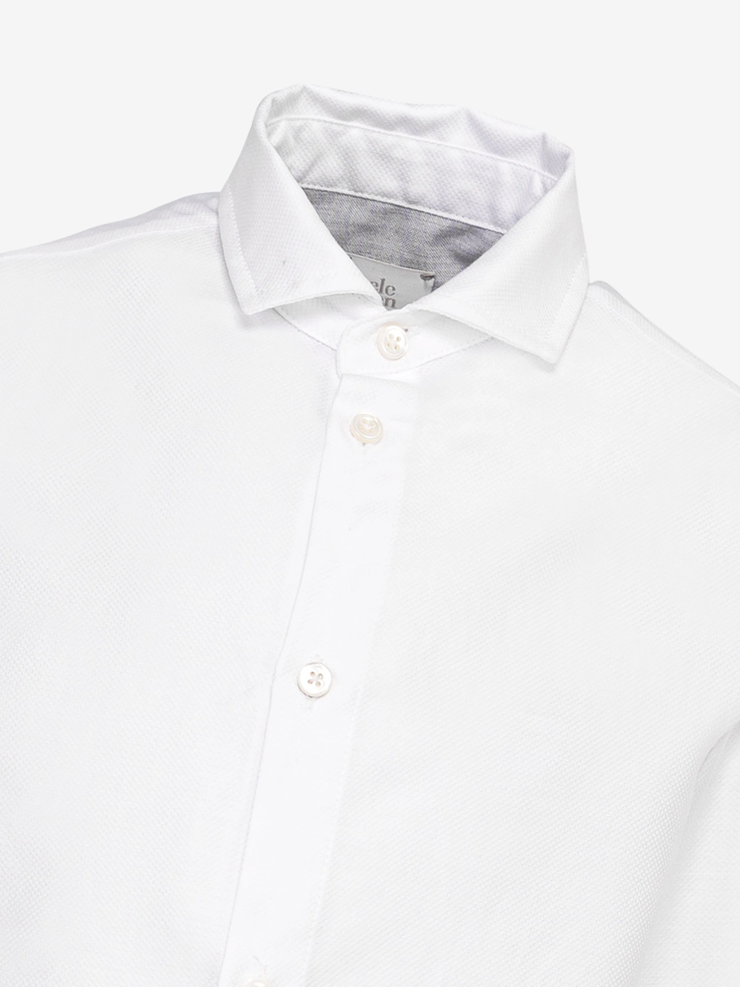 Eleventy Jungen Langarm-Logo-Shirt in Weiß