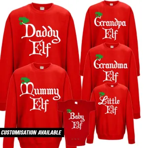 Elf Family Matching Christmas Sweatshirts (MRK X) nursing bras sale