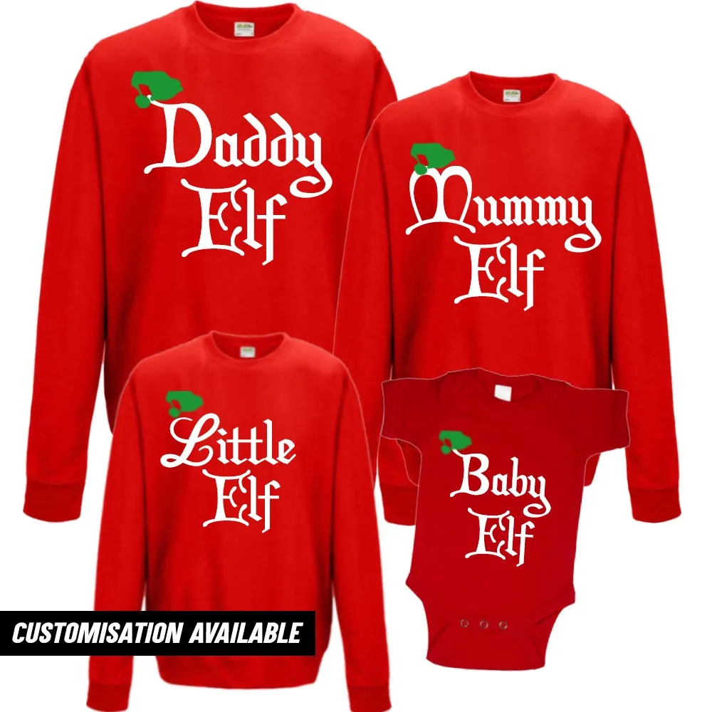 Elf Family Matching Christmas Sweatshirts (MRK X) nursing bras sale