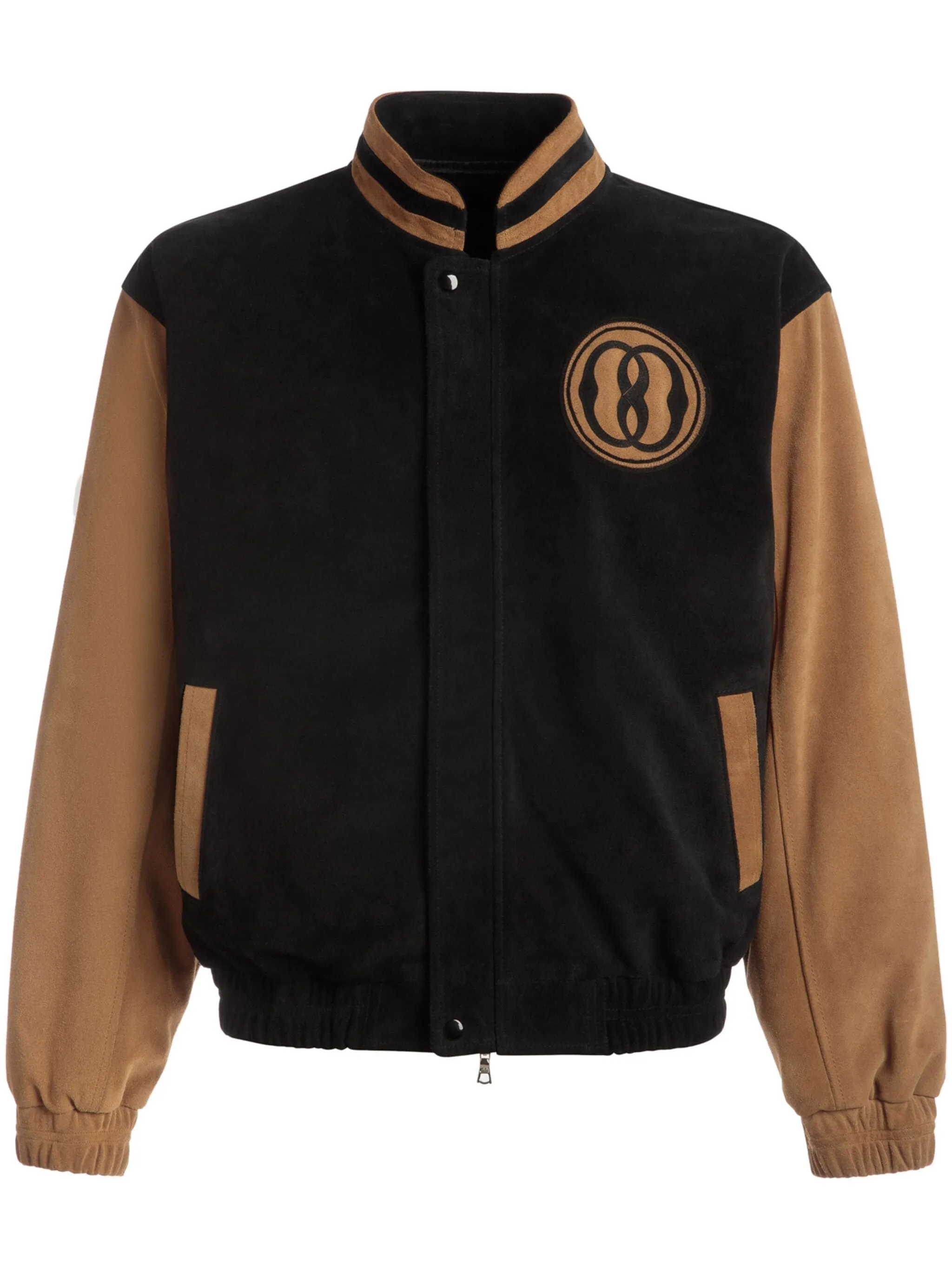 Emblem Logo-Patch Suede Bomber Jacket winter jackets clearance