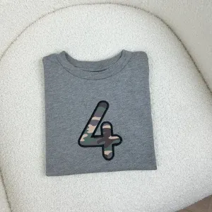 Embroidered Initial Camo Patch Kids T-shirts boys clothes cheap sale