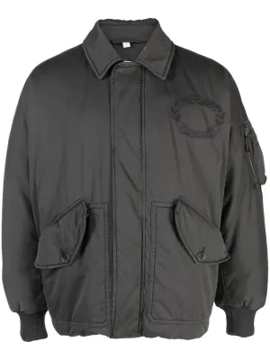 Embroidered-Logo Bomber Jacket winter jackets clearance