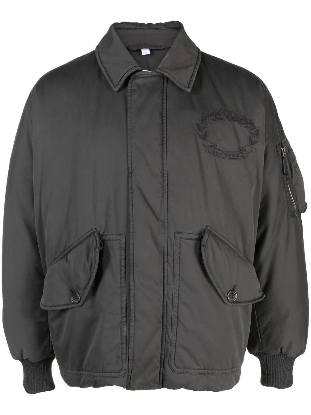 Embroidered-Logo Bomber Jacket winter jackets clearance