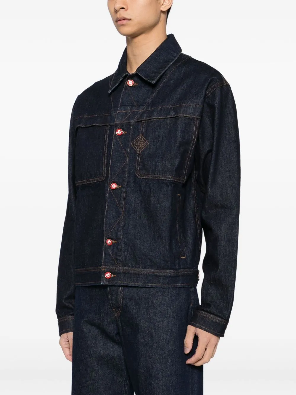 Embroidered Logo Denim Jacket