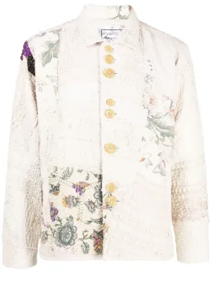 Embroidered-Patchwork Cotton Shirt Jacket winter jackets clearance