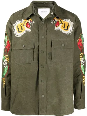 Embroidered Shirt Jacket winter jackets clearance