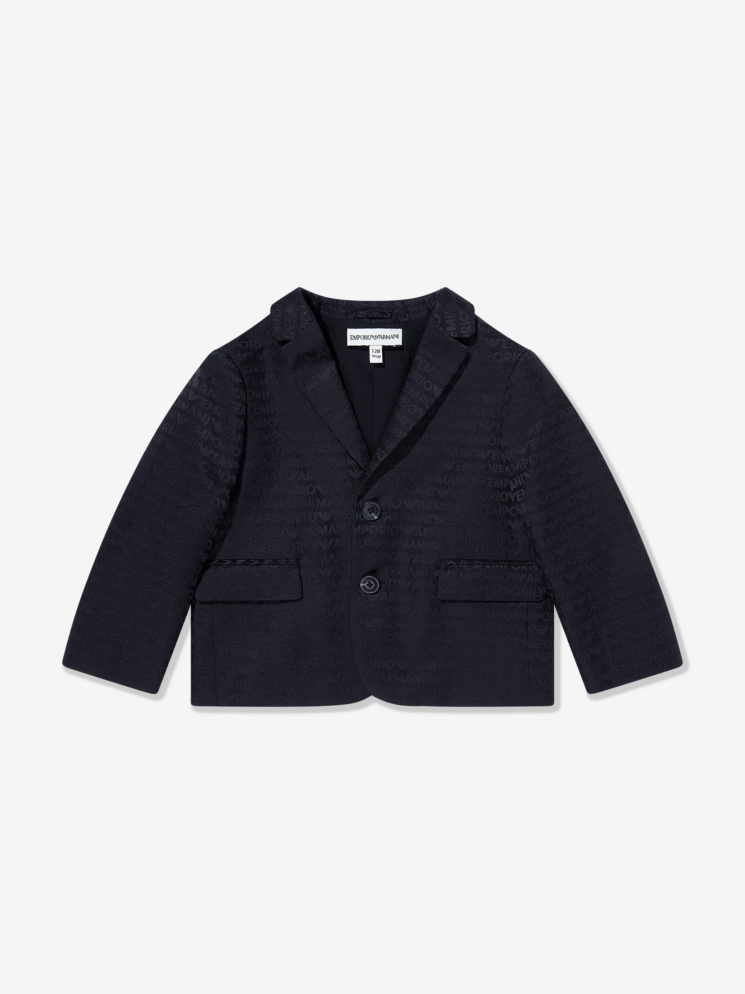 Emporio Armani Baby Boys Logo Blazer in Marineblau