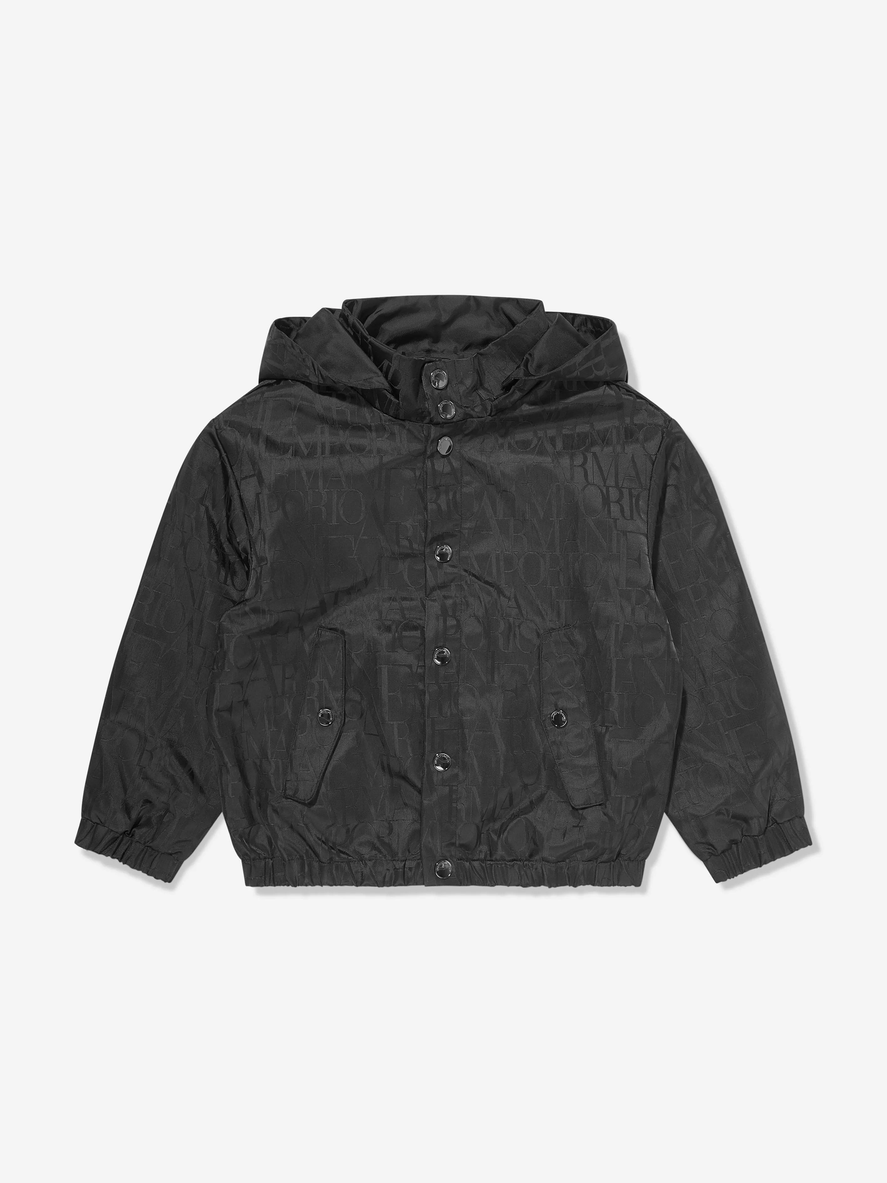 Emporio Armani Jungen Jacke mit abnehmbarer Kapuze in Marineblau
