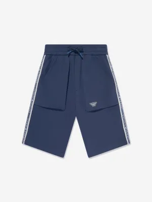 Emporio Armani Jungen Logo Bermuda-Shorts in Marineblau