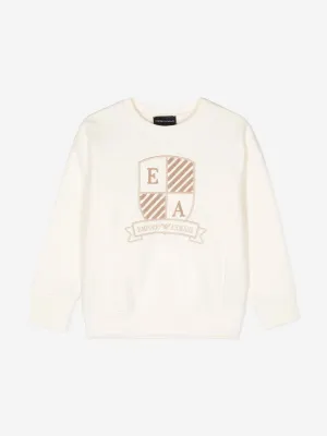Emporio Armani Jungen Logo-Sweatshirt in Elfenbein