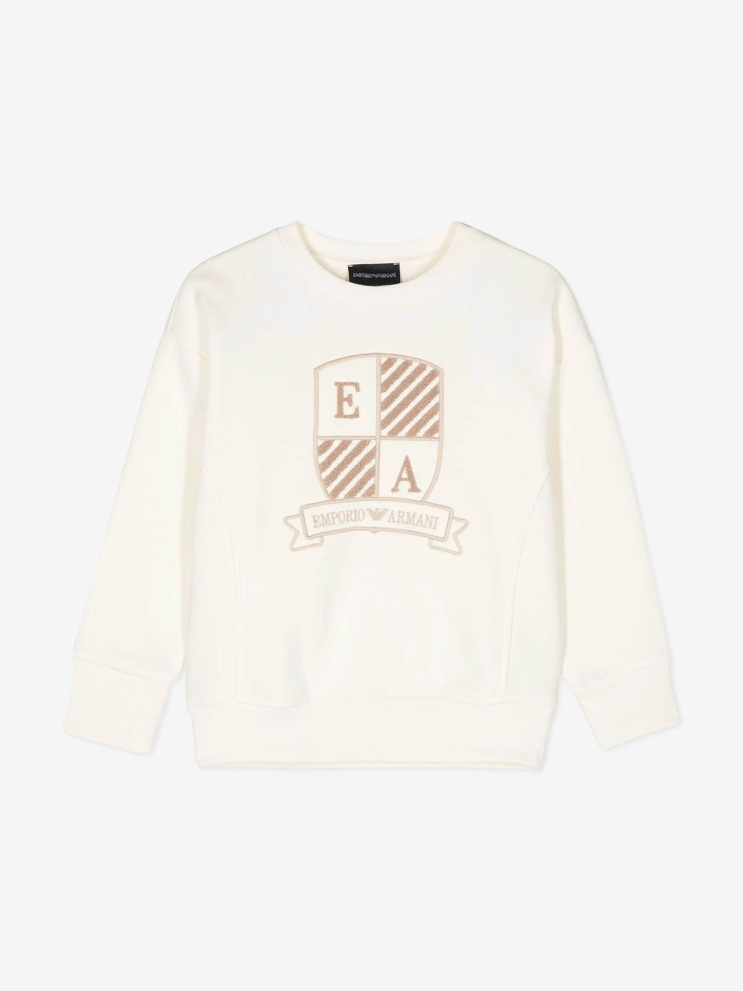 Emporio Armani Jungen Logo-Sweatshirt in Elfenbein