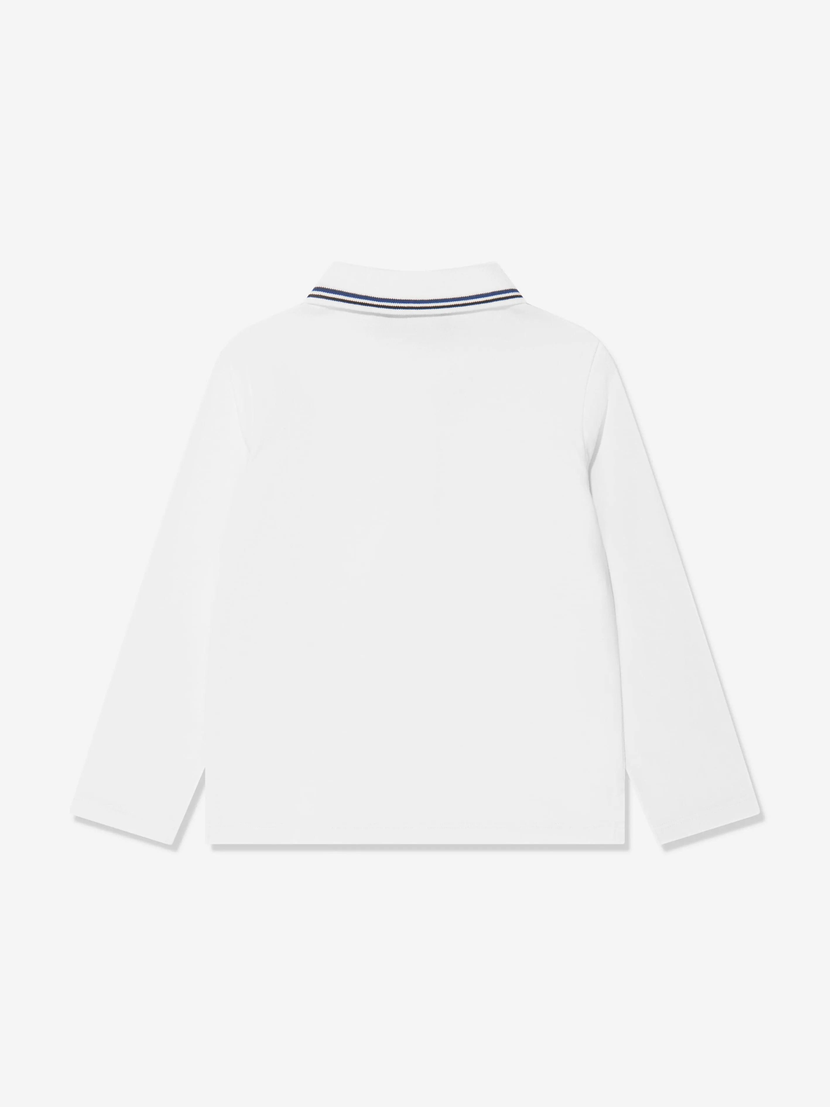 Emporio Armani Jungen Langarm-Polohemd in Weiß