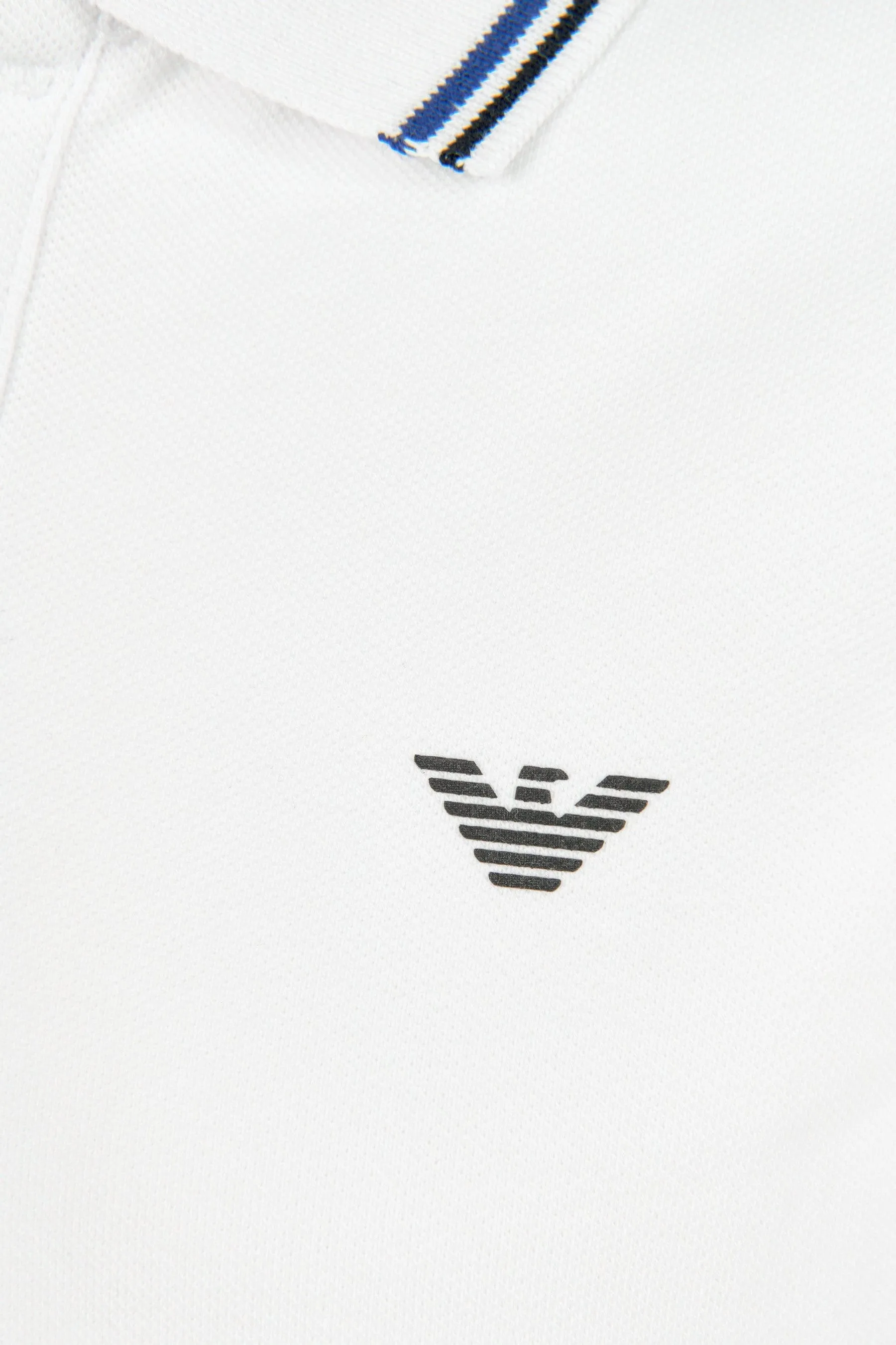 Emporio Armani Jungen Langarm-Polohemd in Weiß