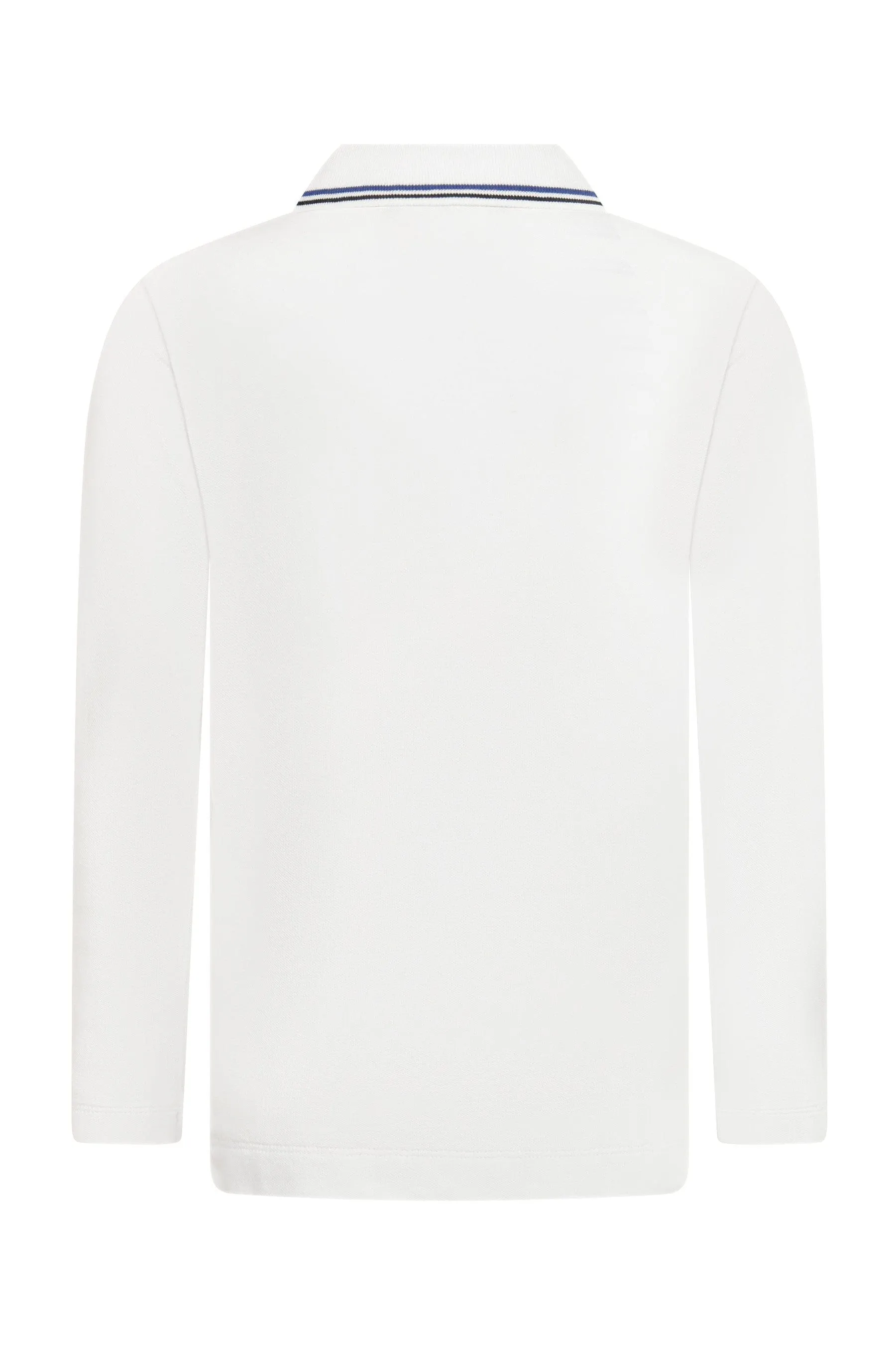 Emporio Armani Jungen Langarm-Polohemd in Weiß