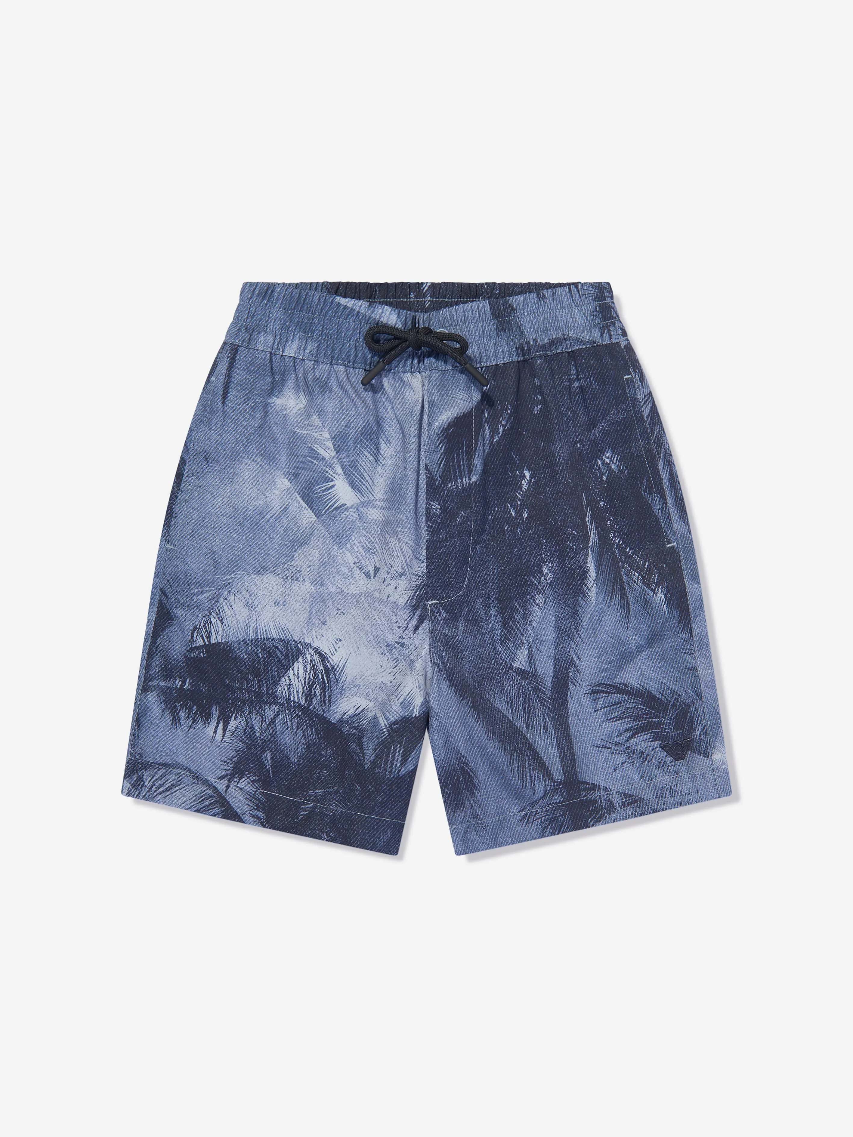 Emporio Armani Jungen Palmblatt Shorts in Blau