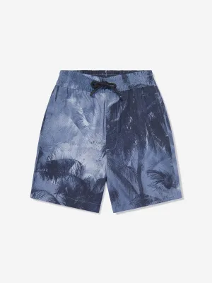 Emporio Armani Jungen Palmblatt Shorts in Blau