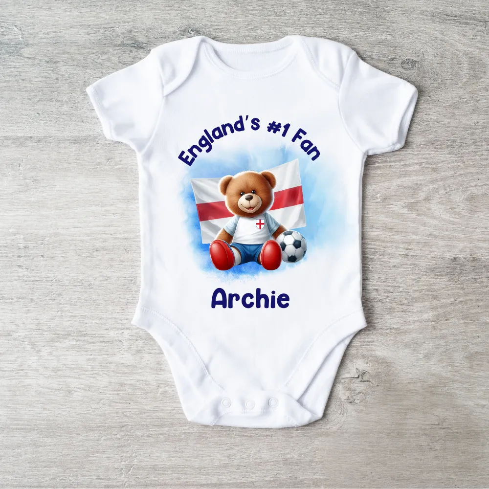 England #1 Fan Personalised Baby Vest cheap baby clothes online