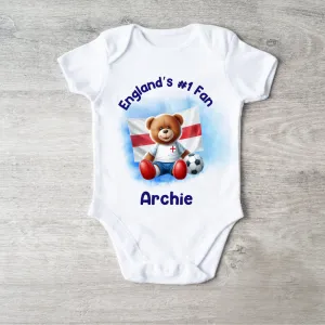 England #1 Fan Personalised Baby Vest cheap baby clothes online