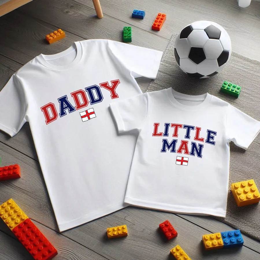 England Daddy & Little Man Matching White T-Shirts fathers day sale outfits