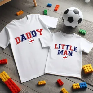 England Daddy & Little Man Matching White T-Shirts fathers day sale outfits