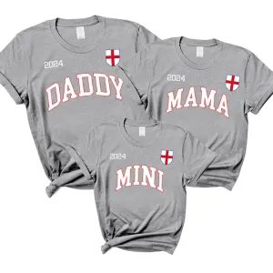 England Gameday Daddy, Mama & Mini T-Shirts Heather Grey daddy outfits clearance