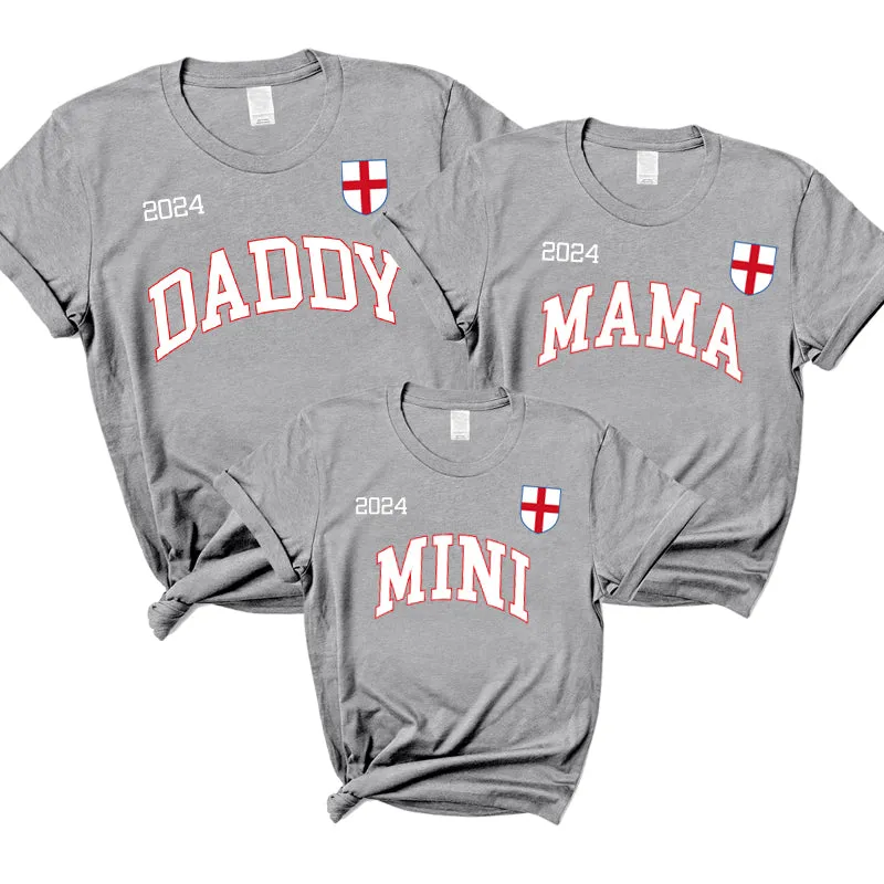 England Gameday Daddy, Mama & Mini T-Shirts Heather Grey daddy outfits clearance
