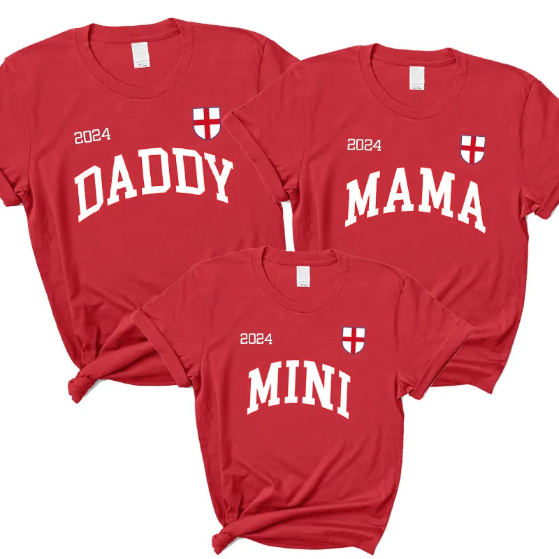 England Gameday Daddy, Mama & Mini T-Shirts Red